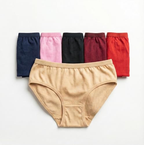 Image of Special Combo Pack of 6 Women's Hipsters Panties Super Soft Hipster Ladies Plain Bright Panty /Innerwear Soft Panties Underwear(Color May Vary)