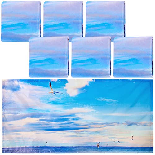 Image of Hortsun 6 Pcs Magnetic Fluorescent Light Covers, 4 x 2 Feet Magnetic Classroom Light Covers for Fluorescent Shade, Drop Ceiling Lighting, School Office Classroom Decor(Blue Sky)