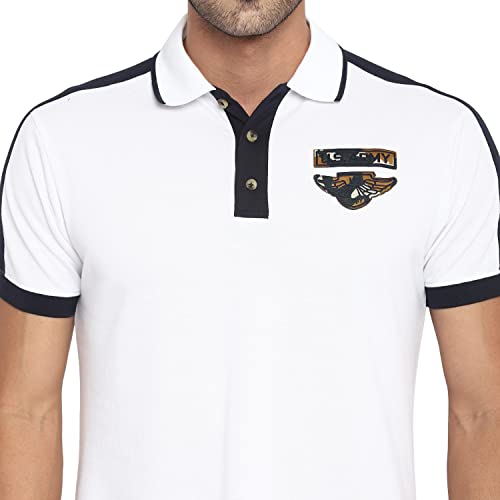 Image of OFF LIMITS Men Colourblocking Varsity Cotton Polo T- Shirt