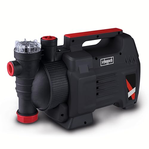 Scheppach Pompe à eau domestique GP1100JET LCD - 1000W - pression max 3.6 bar - débit d'eau max 3800 L/h - hauteur de refoulement max 36 m - hauteur d'aspiration max 8 m - max 35°C - écran LCD