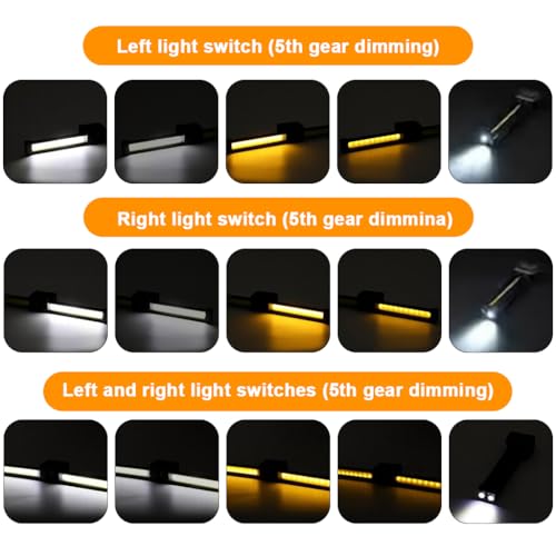 Image of STHIRA Magnetic Folding LED Work Light Bar, 1200mAh USB Rechargeable Portable Repair Light with Red Yellow Warn Light, 4 Lighting Modes & 7 Brightness Levels, Hands-Free Lamp for Garage, Car, Camping