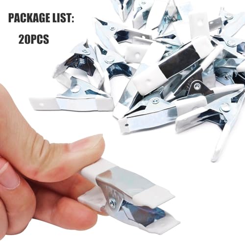 Image of 2 Inch Spring Clamps, Heavy Duty Metal Strong Clips Clamps (20pcs, White)