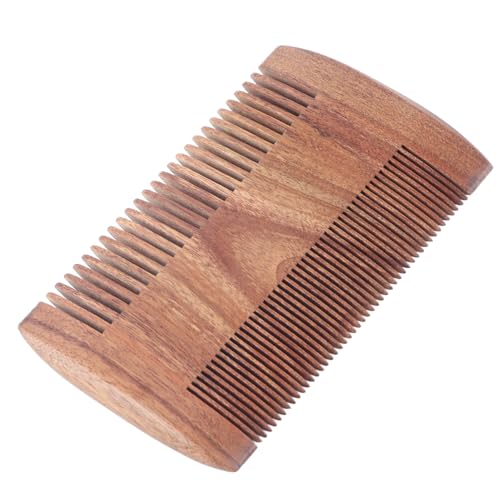 Peine para piojos, peine para barba de doble cara de madera de dientes finos para hombres, herramienta de peinado para viajes en casa