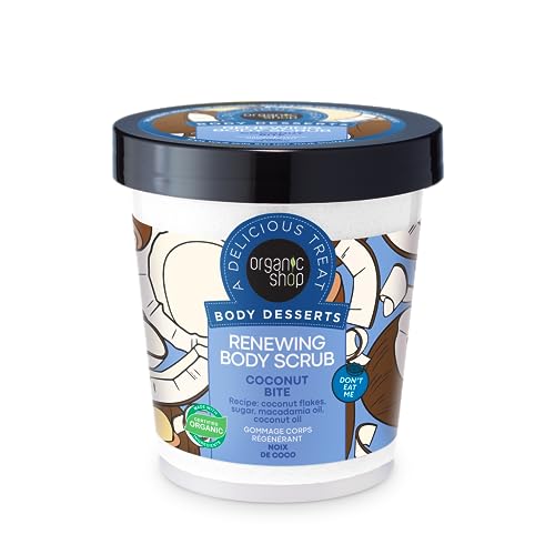 Organic Shop Body Desserts - Exfoliante corporal renovador de coco, 450 ml