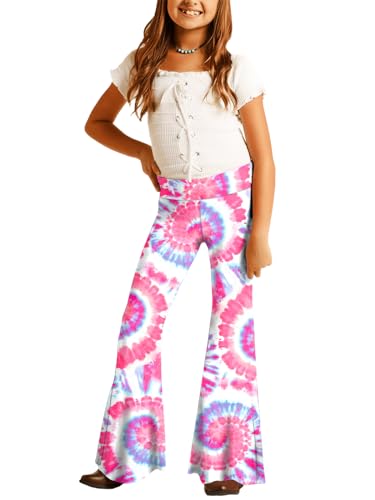 Image of Deerose Girls Halloween Hippie Bell Bottom Pants High Waist Flare Pants 5-14 Years