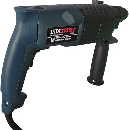 Image of Inditrust 6-Month Warranty 850W 20mm Electric Hammer Drill Machine with 3pc Hammer bit Left /Right Rotary Hammer Drill 100% Copper Winding (BLUE)