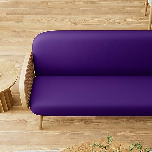 Magshion Futon Cover Slipcover Armless Sofa Cover Furniture Protector Without Armrests Slipcover Soft with Elastic Bottom Queen Size 60"x80"x6" Purple - Image 6