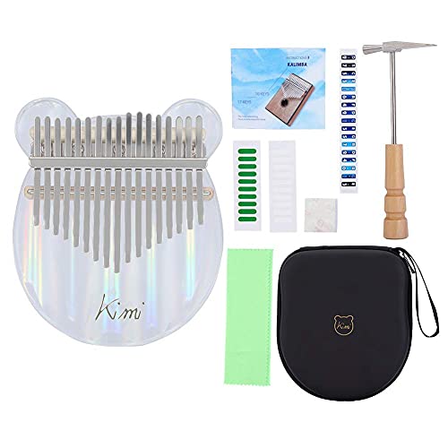 Regenbogen Kalimba 17 Tasten Daumen Klavier Transparent Acryl Mbira Holz Finger Klavier, Musikinstrument Geschenke für… - Image 4