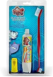 Kit Bucal para Cães e Gato, Dedeira para escovação bucal + Escova de dentes + Creme dental Neutro 90g, Kit Anti-tártaro
