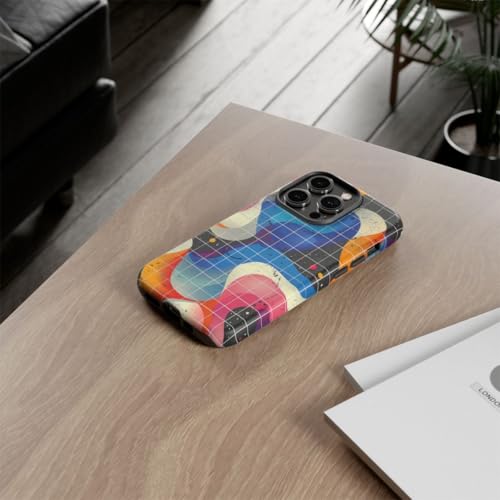Coque rigide mate iPhone 14 Pro multicolore protection design ondulé