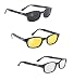 Pacific Coast Sunglasses Original KD's Biker Sunglasses 3-pack Smoke, Yellow and Clear Lenses