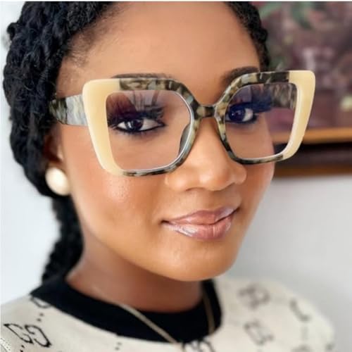 Image of Shiratori Blue Light Blocking Glasses with Rectangle Frame and Chic Preppy Look for Women , Computer Glasses