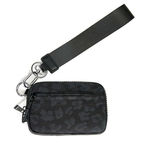 Image of Wristlet Wallet for Women with Clear ID Window, Zip Coin Purse and Keychain | 3 Card Slots, Exterior Zip Pocket, Inner Mesh Pouch, Lipstick Holder, Detachable Wrist Strap, Lightweight Nylon