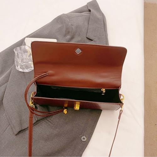 Image of Women Vegan Leather Evening Handbag Crocodile Pattern Handle Clutch Purse Cross Body Envelope Bag