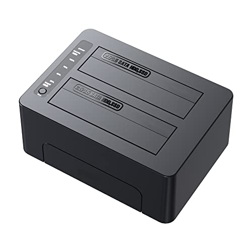 K3082 Estación de Acoplamiento de Disco Duro, estación de Acoplamiento USB 3.0 Disco Duro/SSD SATA de 2,5 y 3,5 Pulgadas, Soporte para clonación sin conexión y 2 Discos Duros de 18 TB