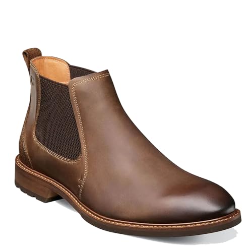 Florsheim Męskie Chalet Plain Toe Gore Boot Chelsea, brązowy Crazy Horse, 39 EU, Brązowy szalony koń, 38.5 EU