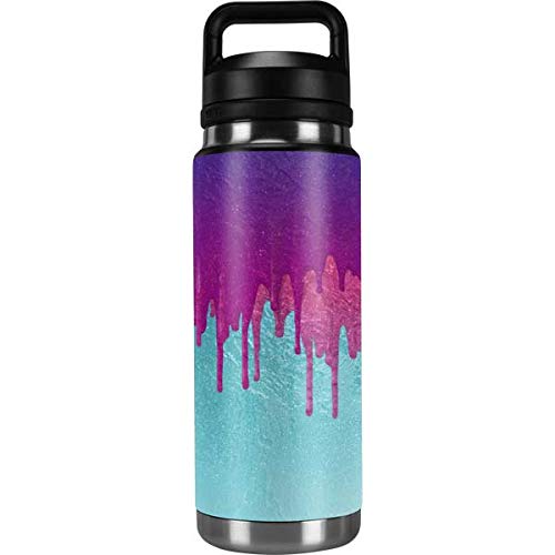 Skinit Decal Skin Compatible with YETI Rambler 26oz Bottle - Originally Designed Paint Splatter Purple Design