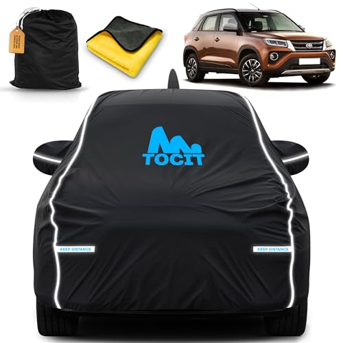Image of Urban Cruiser Waterproof Long Life Cover with Safety Glow Reflective Strap, Premium Stretchable Velvet Velour Fabric, Machine Washable, Tri-Stitch Custom Fit with Mirror & Antenna Pocket