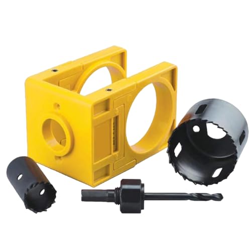 Xujuika Puertas De Madera Juego De Herramientas De Instalación con Cortador De Sierra Perforadora, Juego De Herramientas De Montaje De Cerradura De Puerta De Madera Ajustable