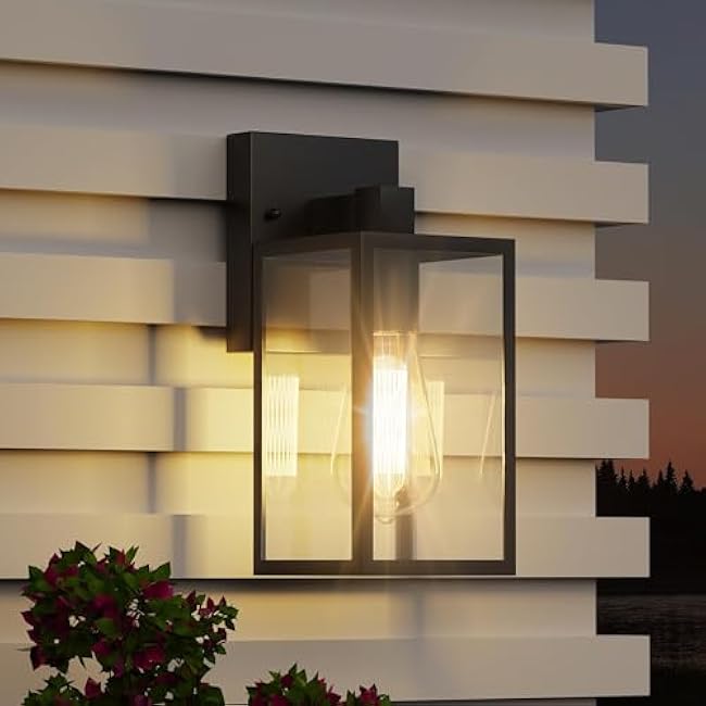 Outdoor Light Fixture Wall Mount LED Wall Sconce Lantern Lamp Black Coach Lights