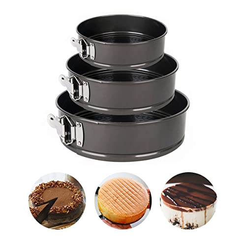 Coozyer Springform Pan Set Of 3 Nonstick Cheesecake Pan Leakproof Round Baking Cake Pan With Removable Bottom Springform Cake Pan 3 Pieces (4''+7"+9") #TOP6