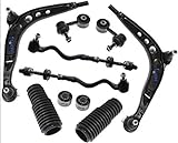 PartsW - 10 Pc Suspension Kit For BMW 318i 1992-1999, 320i 1992, 323i 1998-1999, 325i 1992-1995, 328i 1996-1998, Z3 1996/ Control Arms & Ball Joints+Complete Tie Rod Assembly+Stabilizer Bar Links