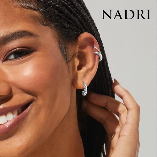 Nadri Hoop Earrings Set of 3 - Plated Earrings for Women, Hoop Earrings for Women Trendy, Lightweight Chunky Open Hoops2