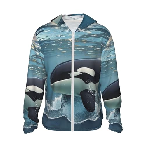 T-shirt anti-UV homme avec capuche pour pêcher et faire du kayak en mer