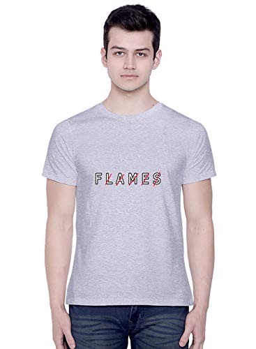 Image of CreativiT Graphic Printed T-Shirt for Unisex Flames Tshirt | Casual Half Sleeve Round Neck T-Shirt | 100% Cotton | D00393-15
