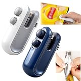 2 mini selladores de bolsas con cortador e imán, sellador magnético portátil de bolsas de plástico para aperitivos, máquina reselladora portátil para patatas fritas, bolsas de plástico, aperitivos de