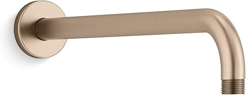 Miniatura 4 de Kohler 26322-2MB Statement Brazo y brida de cabezal de lluvia de una sola función de montaje en pared de 15 12 pulgadas, latón cepillado vibrante