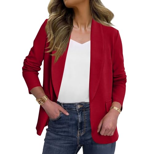 Blazers for Women Business Casual Long Sleeve Open Front Blazer Jacket Solid Trendy Fitted Suit Jackets with Pockets4