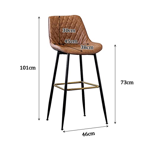 Chaise de bar en cuir marron pour un petit-déjeuner convivial - 3