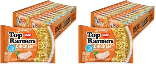 Image of Nissin Top Ramen Noodle Soup,Chicken,3 Ounce,(Pack of 48)