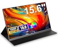 15,6’’ Portable Monitor, 1080P FHD Tragbarer Monitor mit Schutzhülle, Tragbarer Mobiler IPS Bildschirm mit Lautsprechern, Ultra-Dünner Zweitbildschirm für Laptop/PC/Mac/Xbox- USB-C & HDMI Anschluss