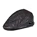 Cappello Berretti da Uomo in Vera Pelle Primavera Inverno Cappello Regolabile Uomo Strisce Alternate Trucker Duckbill Cap-Style2-Brown_58_60_Cm_Adjustable