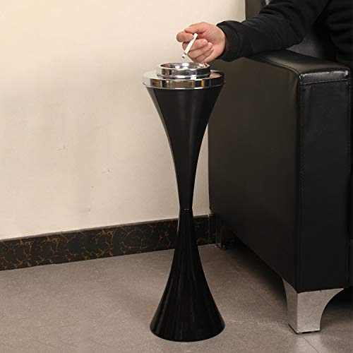 Anfrere 2 Pack Standing Outdoor Ashtray For Home Patio, Windproof Large & Tall Outside Ashtrays For Cigarette Butt Holder Receptacle Disposal, Black Smokers Cigar Ash Tray Container With Lid, C21Bk #TOP6
