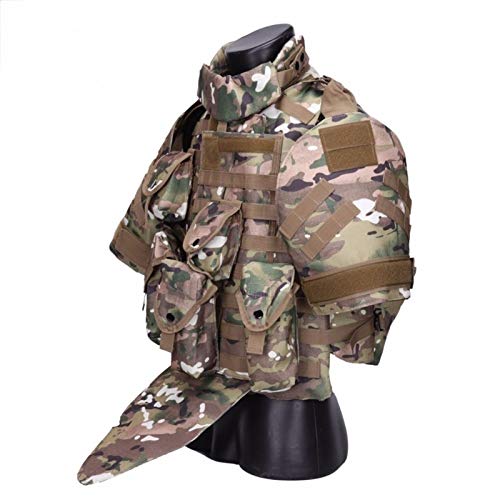 AOSUAI Outdoor Tactical Vest Camouflage Body Armor Combat Vest With Pouch/Pad Airsoft Military Assault Plate Carrier Clothing Multifunction (Color : Green, Size : One Size) - Image 4