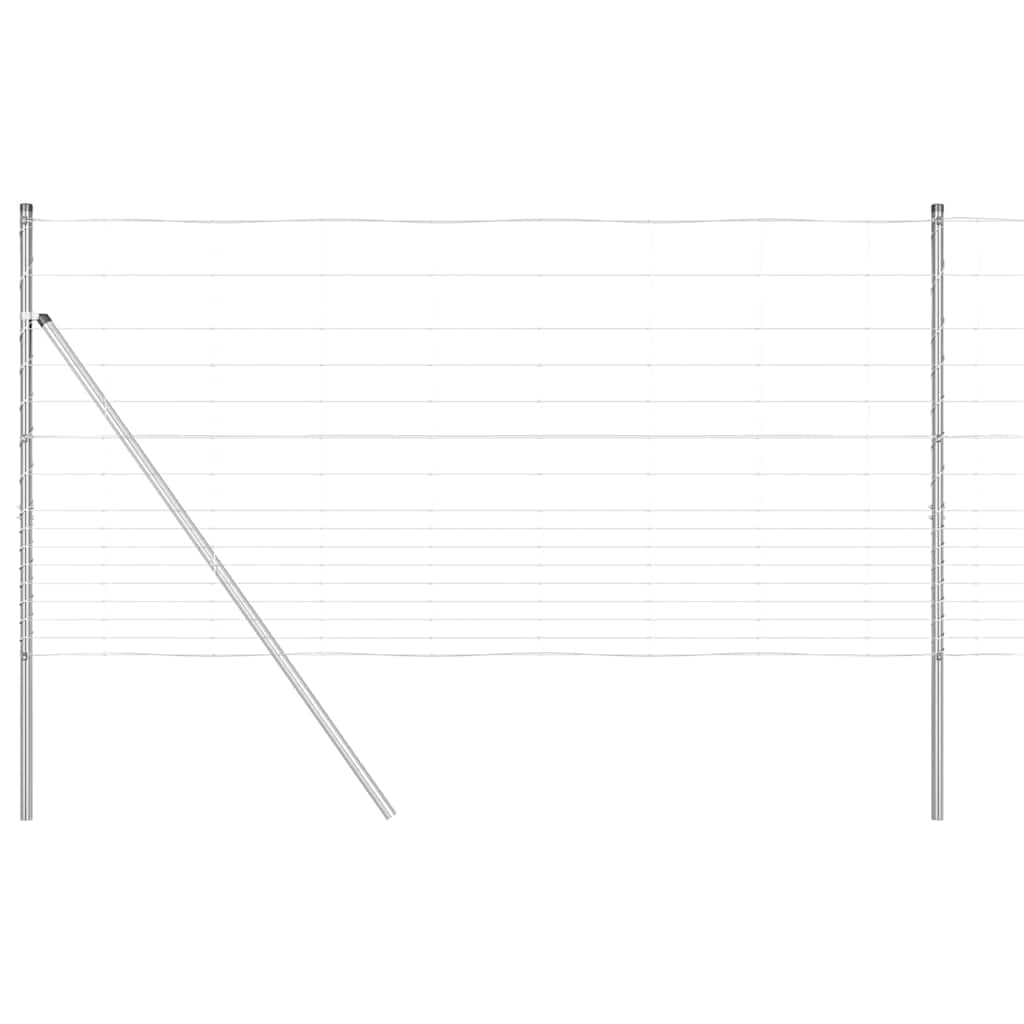 Galvanized Steel Fence Post 50 x 1.2 m, 52 Pack Outdoor Garden Boundary Posts for Security and Privacy, Corrosion Resistant Metal Fencing for Terraces and Landscaping, 100 x 120 cm Overall Panel