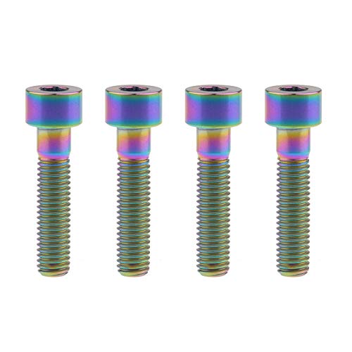 Tornillos de titanio M8 anticorrosión con paso 1,25 mm y acabado arco iris decorativo