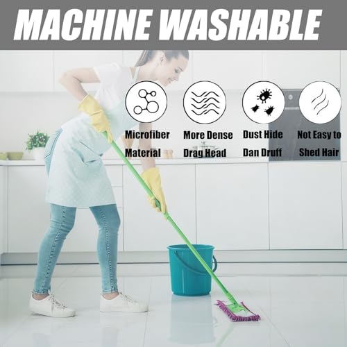 Mop Pads,5 Stück Mop Microfaser Reinigung Pads,Waschbarer Saugfähiges Wischmopp Bezug,Ersatz Mop Pads,Mikrofaserpad Geeignet für die meisten Bodentypen und maschinenwaschbar