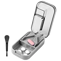 WOLMIK Tablettenteiler, Tablettenteiler für Kleine und Große Tabletten, Tablettenschneider mit Aufbewahrungsfach, Tragbarer Pillenschneider mit Scharfen Klingen für Reise & täglichen Gebrauch