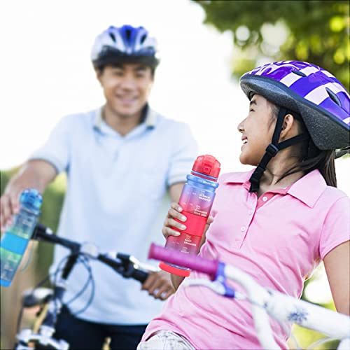 Soiomes 17Oz Motivational Water Bottles With Time Marker, Bpa Free & Lock Feature & Leak Proof & Flip Top Lid Refillable Sports Bottle For Kids, Workout, Gym, Yoga, Camping, Cycling, Hiking #TOP6