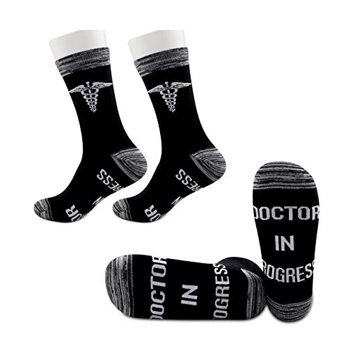 JXGZSO 2 Pairs Doctor Socks Doctor Appreciation Gift Doctor In Progress Socks Medical S Graduation Gift