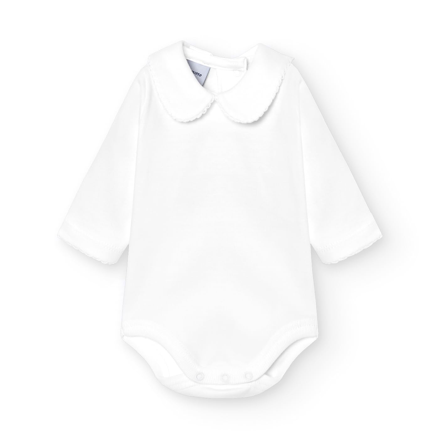 babidu, BODY COL COTON - body pour bébé - unisexe, couleur blanc, taille 6 mois