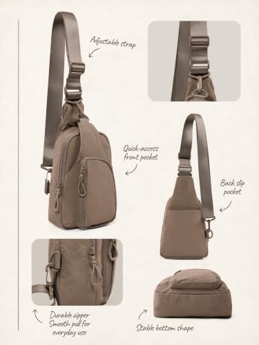 Image of ODODOS Sling Bag with Adjustable Straps Crossbody Chest Bag Lightweight Backpack for Casual Traveling Hiking