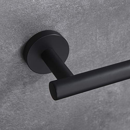 Hoooh 9-Inch Matte Black Towel Bar For Kitchen Or Bathroom - Stainless Steel Hand Towel Holder Contemporary Style Wall Mount, A100L23-Bk #TOP4