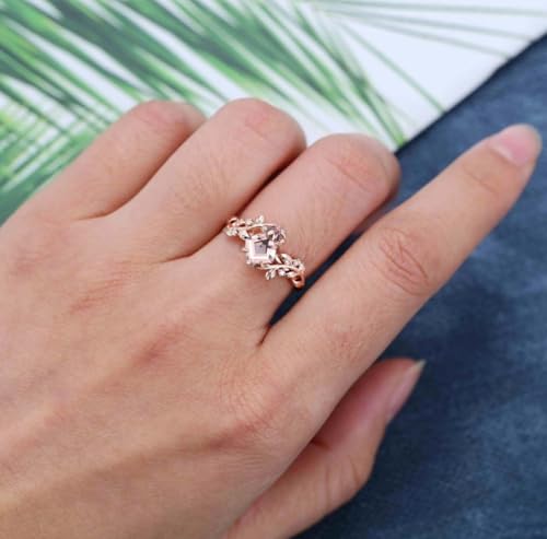 Ticon Pink Morganite Kite Cut Ring for Women in Rose Gold, Yellow Gold, or White Gold Plated 925 Sterling Silver ring3