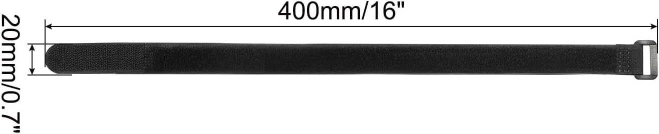 Fastening Hook and Loop Cable Tie 15.7 x 0.7 Inch Reusable with Buckle Adjustable Multi-Purpose Wire Strap for Cord Management Black, Pack of 10