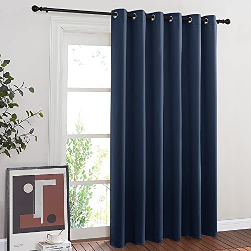 NICETOWN Bedroom Window Blackout Curtain Panel - Thermal Insulated Blackout Drape/Drapery for Loft, Guestroom (Navy, 1 Panel, 80 x 84 inch) Navy 80"W x 84"L (Pack of 1)